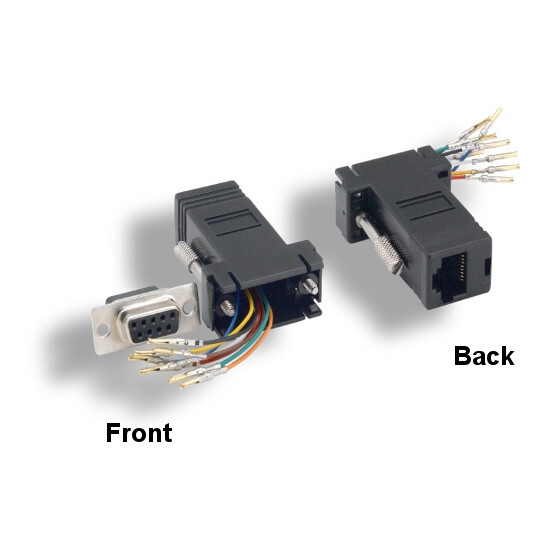 LOT 10pcs DB9 Female to RJ45(8P8C) Female Modular Adapter Converter Serial Black