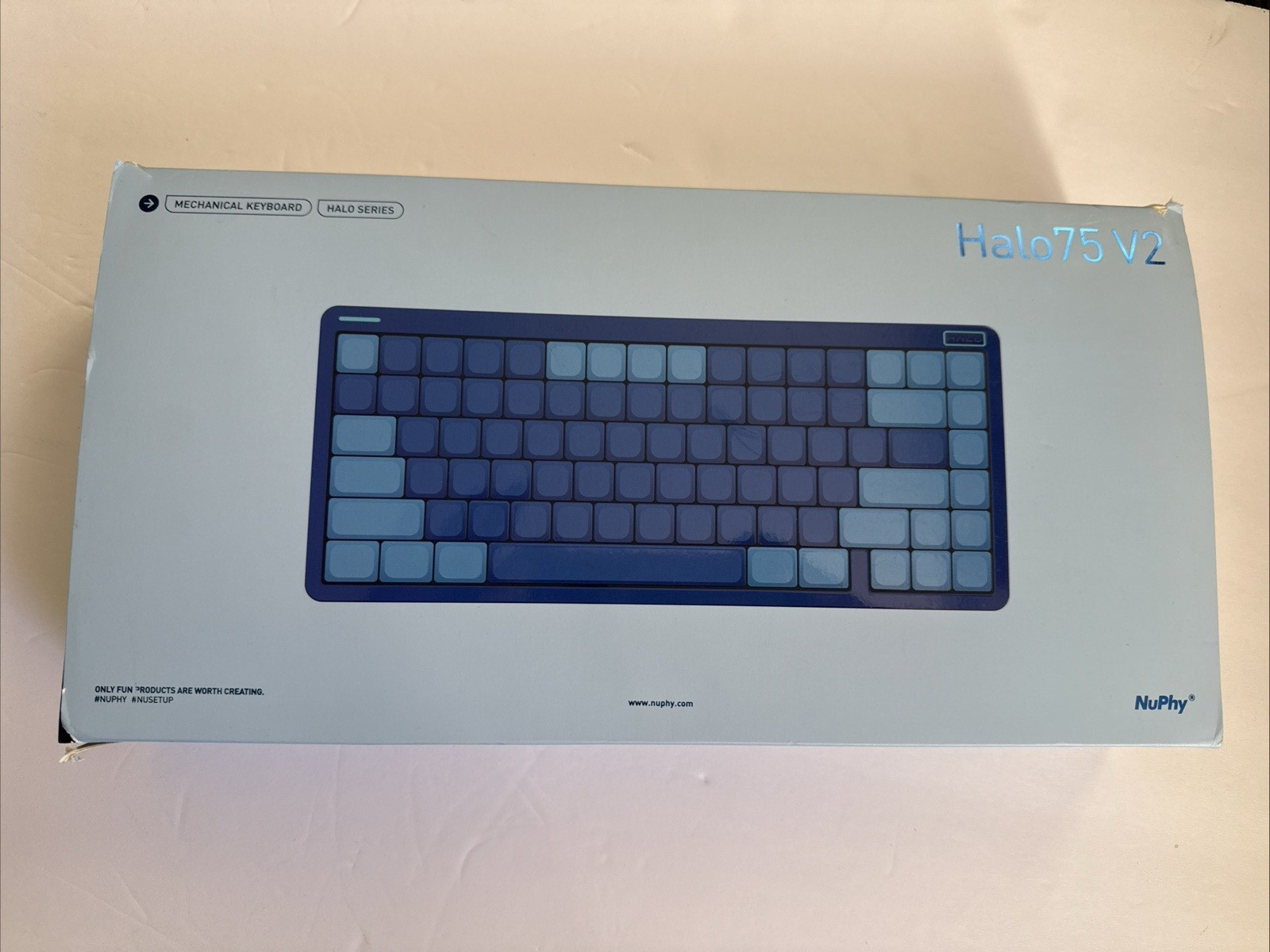 NuPhy Halo75 V2 Mechanical Keyboard Wireless, Color Blue Lagoon  -New Open Box