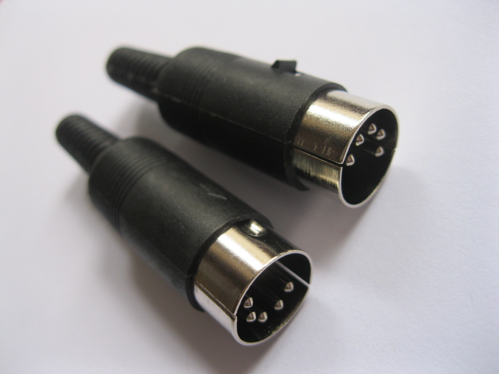 4 Pcs DIN Plug Male Connector 5 Pin with Plastic Handle New