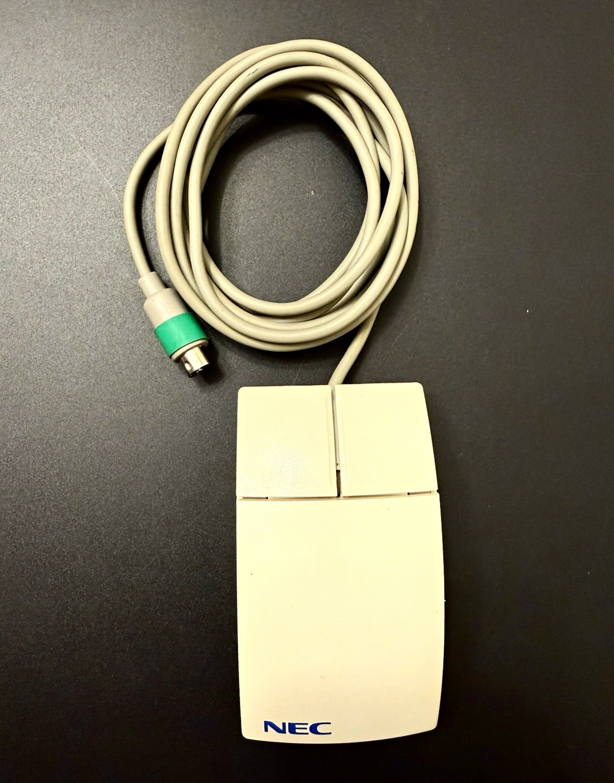 Vintage NEC M-S28 PS/2 2 Button Mechanical Ball Mouse Beige Wired