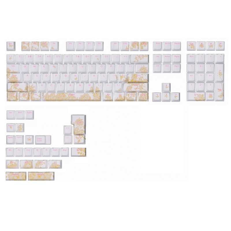 Backlit Keycap Set 135/108PCS 5 Sides Dye Sub Embroidery for Mechanical Keyboard