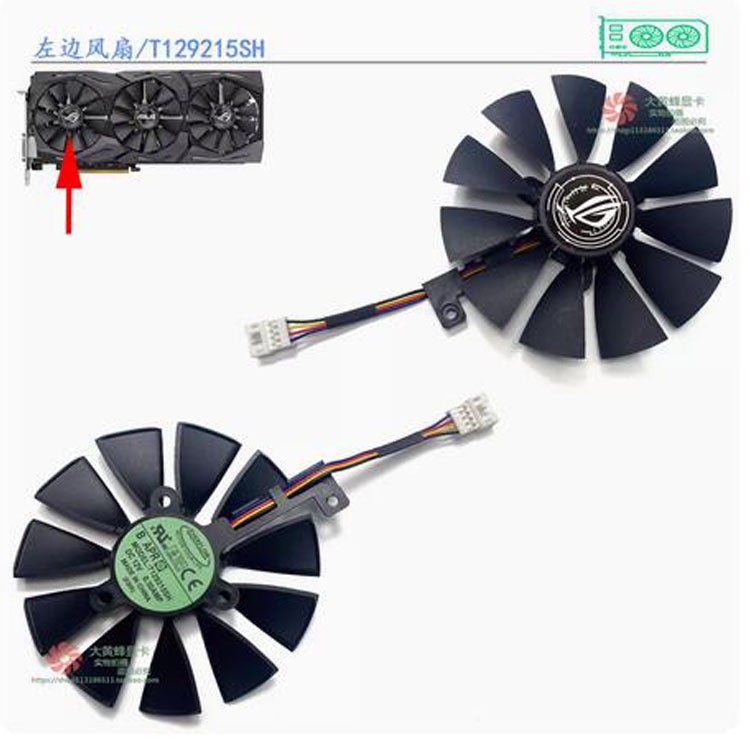 For Asus RTX2060 2060s 2070 2070s Raptor Graphics Card Fan T129215SH/T129215SL ~