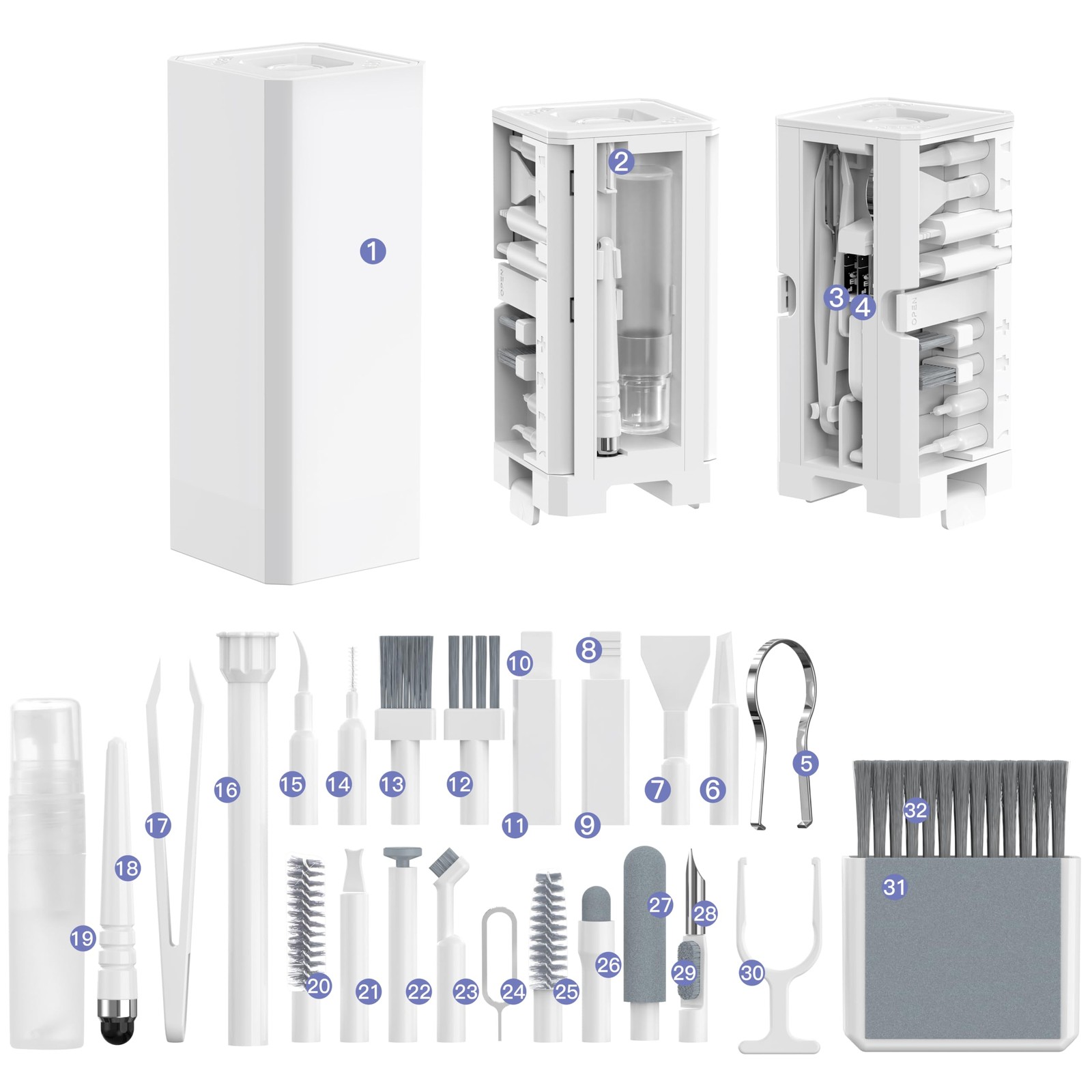 32-in-1 Multi-Functional Cleaning Kit for Electronics Including Headphones,Mo...