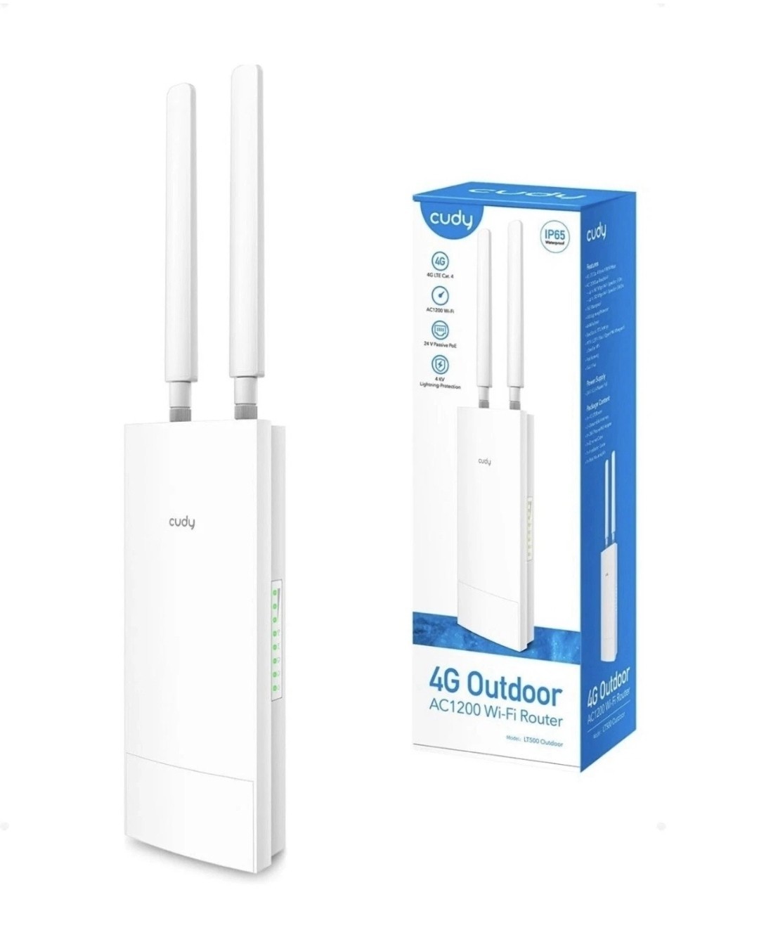 Cudy LT500 Outdoor 4G LTE AC1200 Wi-Fi Router Unlocked SIM Card Slot IP65 PoE