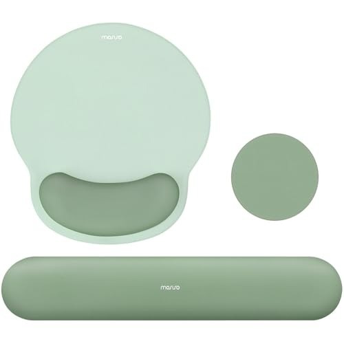 Ergonomic Mouse and Keyboard Wrist Rest Support Set Non-slip Neoprene Green