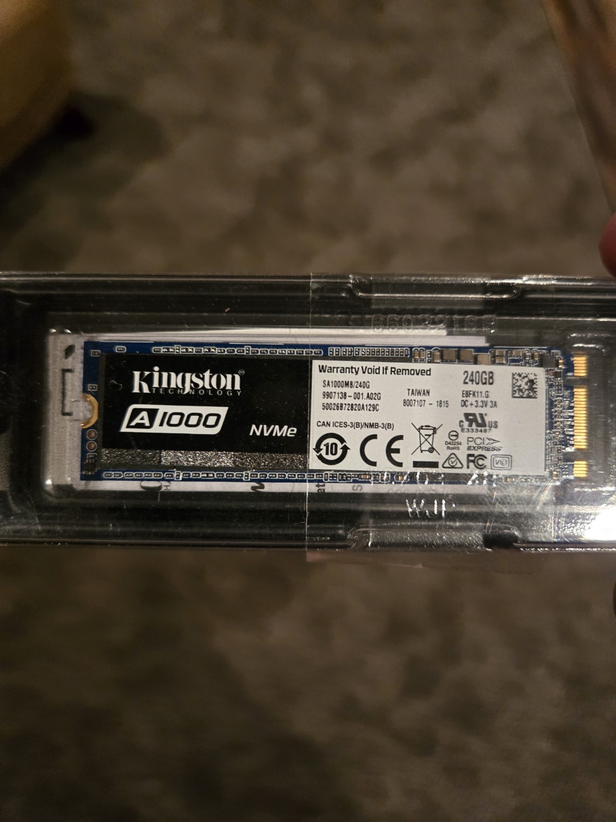 Kingston A1000 NVMe M.2 240GB Internal SSD PCI Express Black Blue SA1000M8/240G