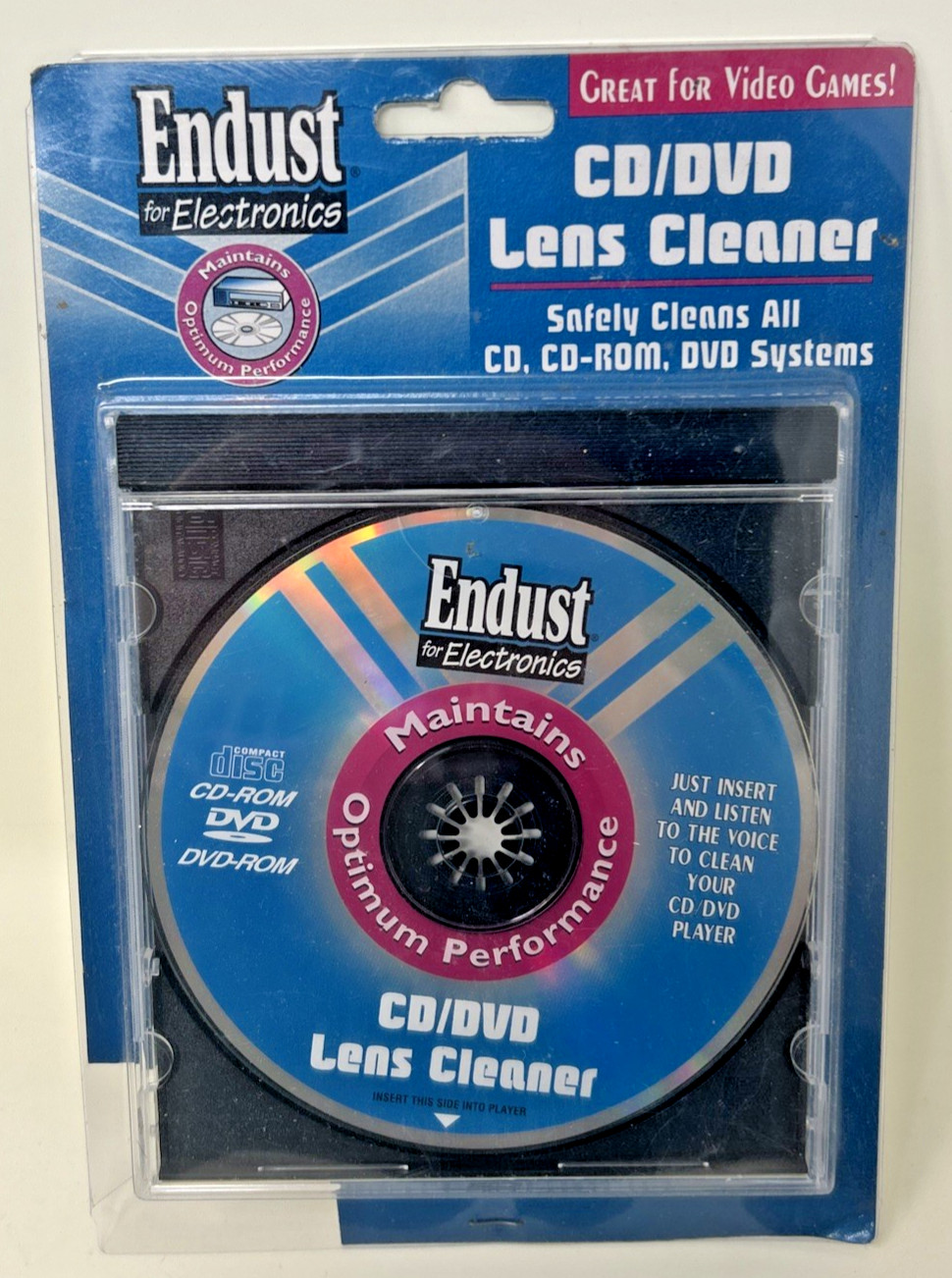 Endust CD DVD Lens Cleaner Disc Sealed Electronics Cleaning Tool