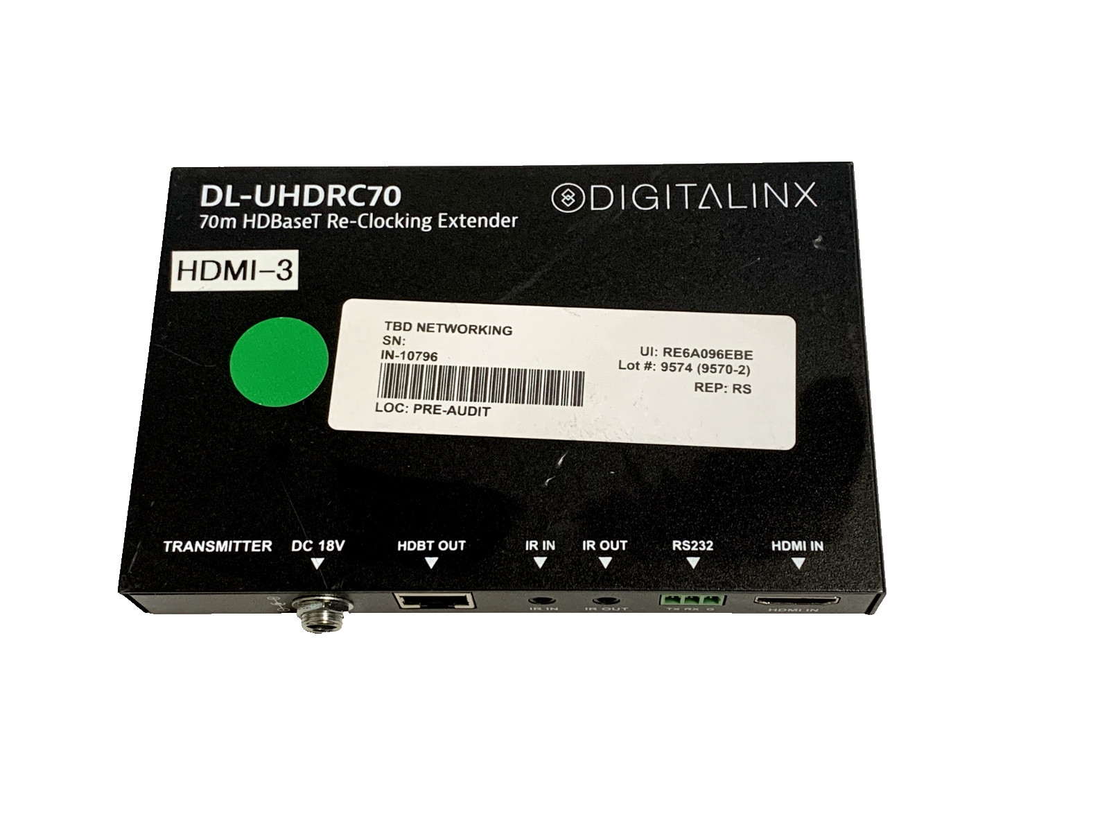 Digitalinx DL-UHDRC70 70m HDBaseT Re-Clocking Extender -No Power Supply