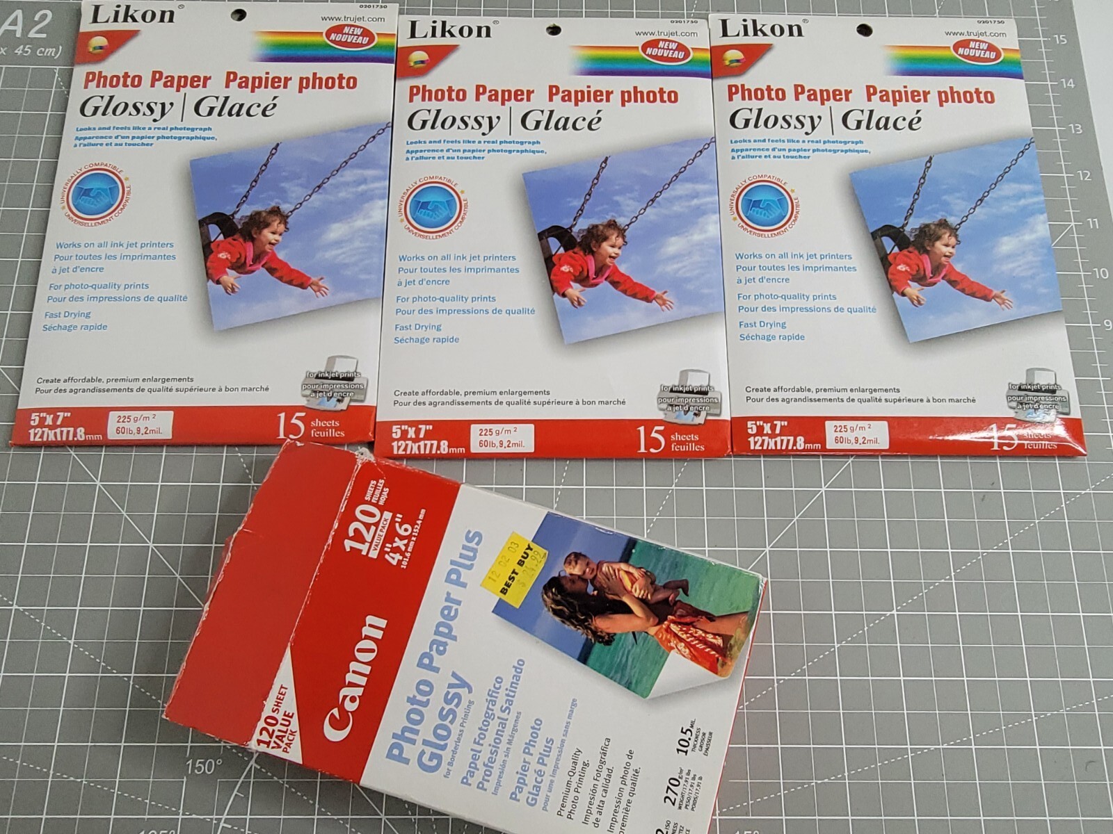 Photo Paper Likon Canon Mixed Lot 5x7 and 4x6 Glossy Inkjet Printer