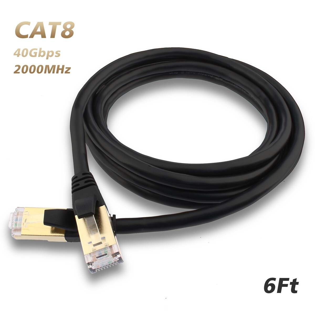 [1-5Pack] CAT 8 Ethernet Cable Lot for Router, Modem, PC, Hub, Laptop, Gaming