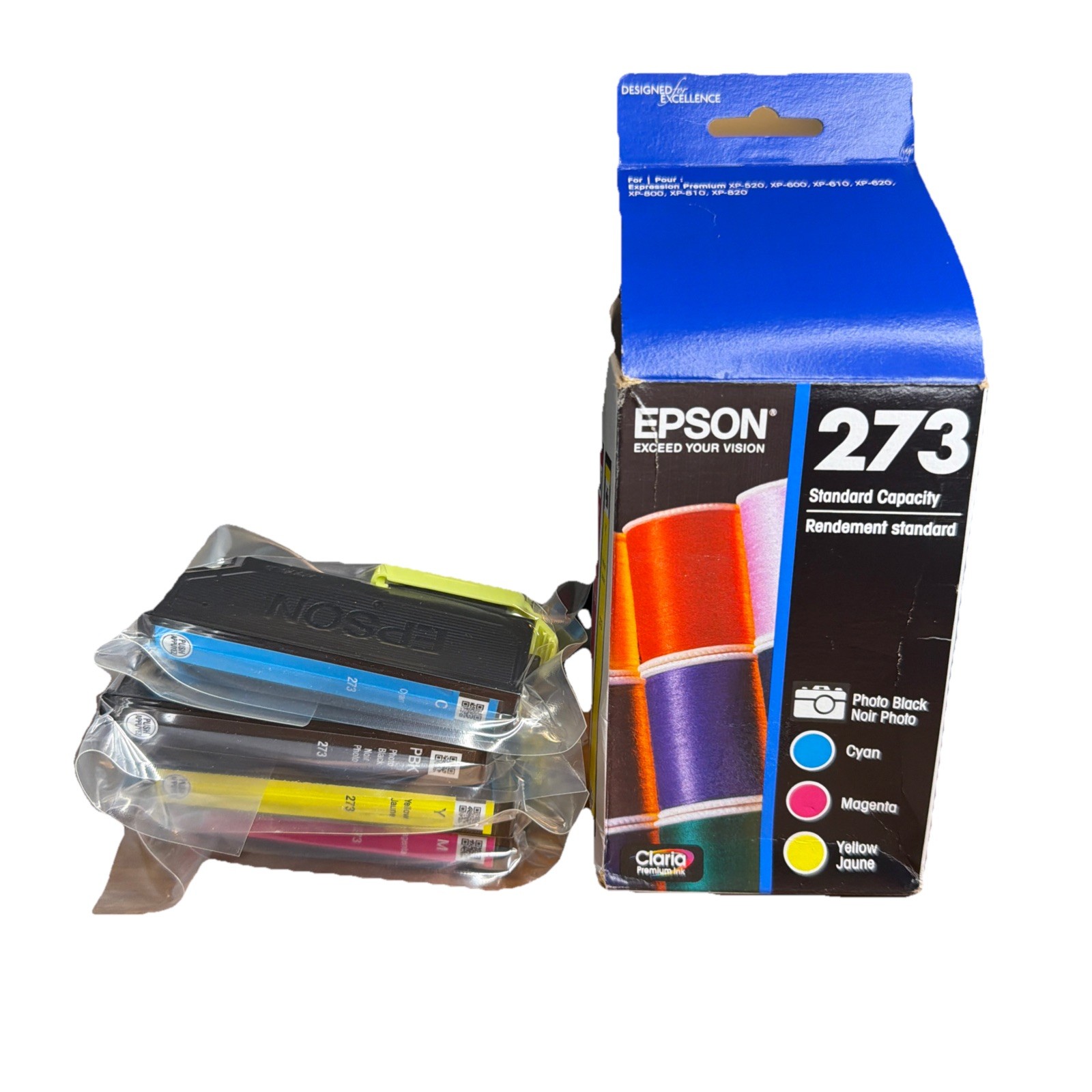 Genuine Epson 273 Ink Cartridges 4 Pack Combo Photo Black & Color 2026 Open Box