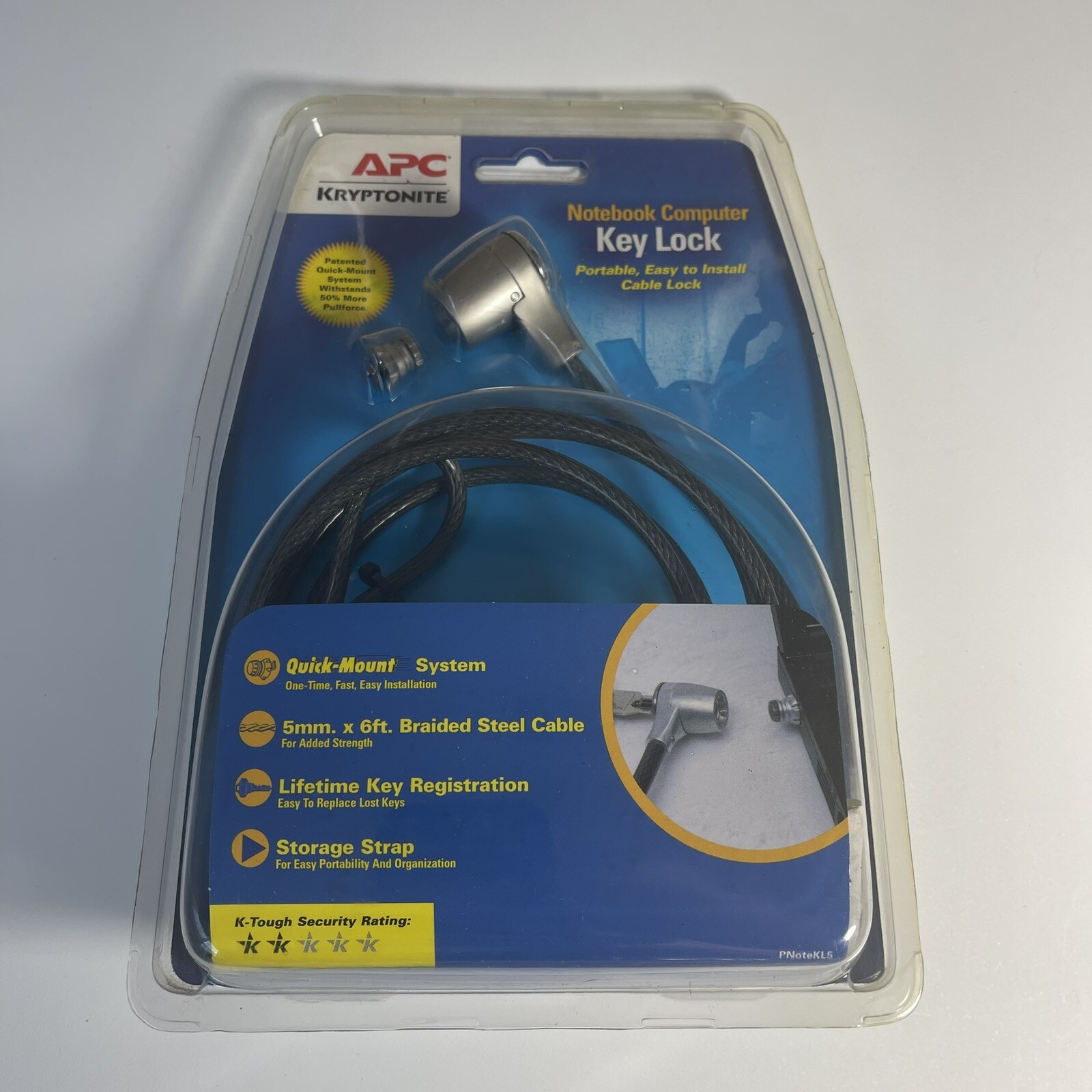 New APC Kryptonite notebook computer key lock portable easy to install cablelock