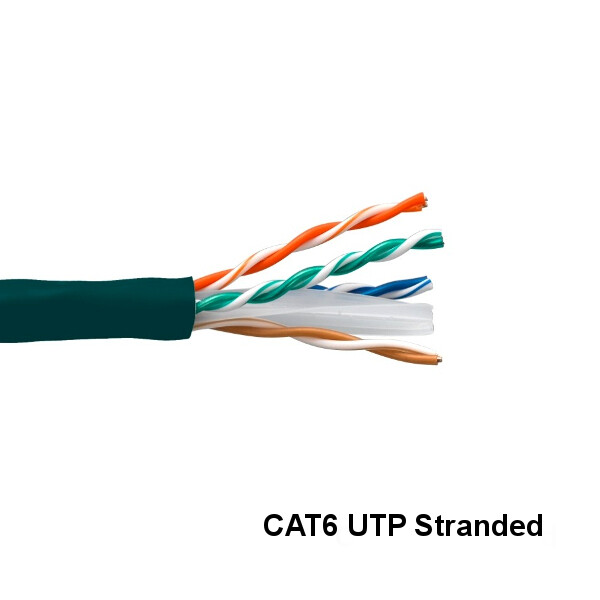 KNTK Green 1000ft Cat6 UTP Stranded Ethernet Bulk Cord 24AWG 550MHz Network RJ45