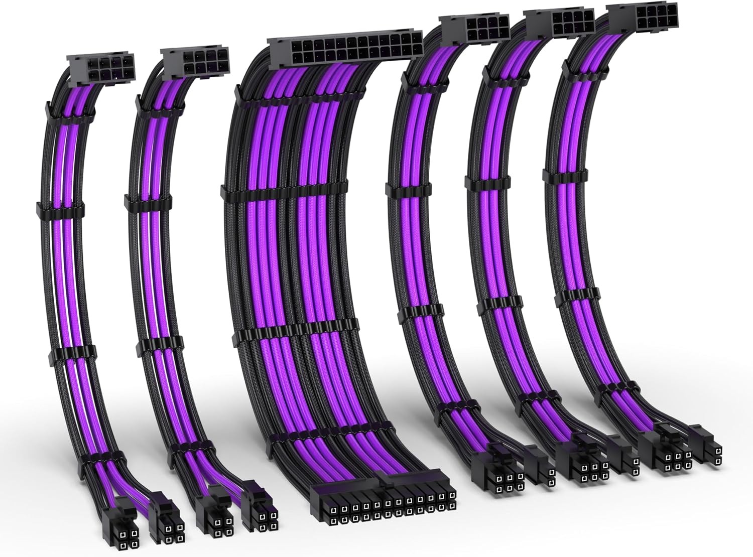 16AWG PSU Extension Kit, 300MM, 24-Pin/2xEPS/3xPCIe, Black Purple