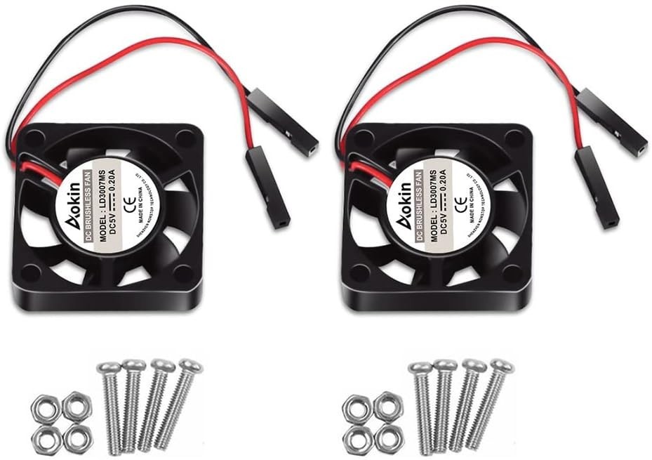 2Pcs 30mm Brushless Cooling Fan for Raspberry Pi - Quiet & Efficient 3007 Model