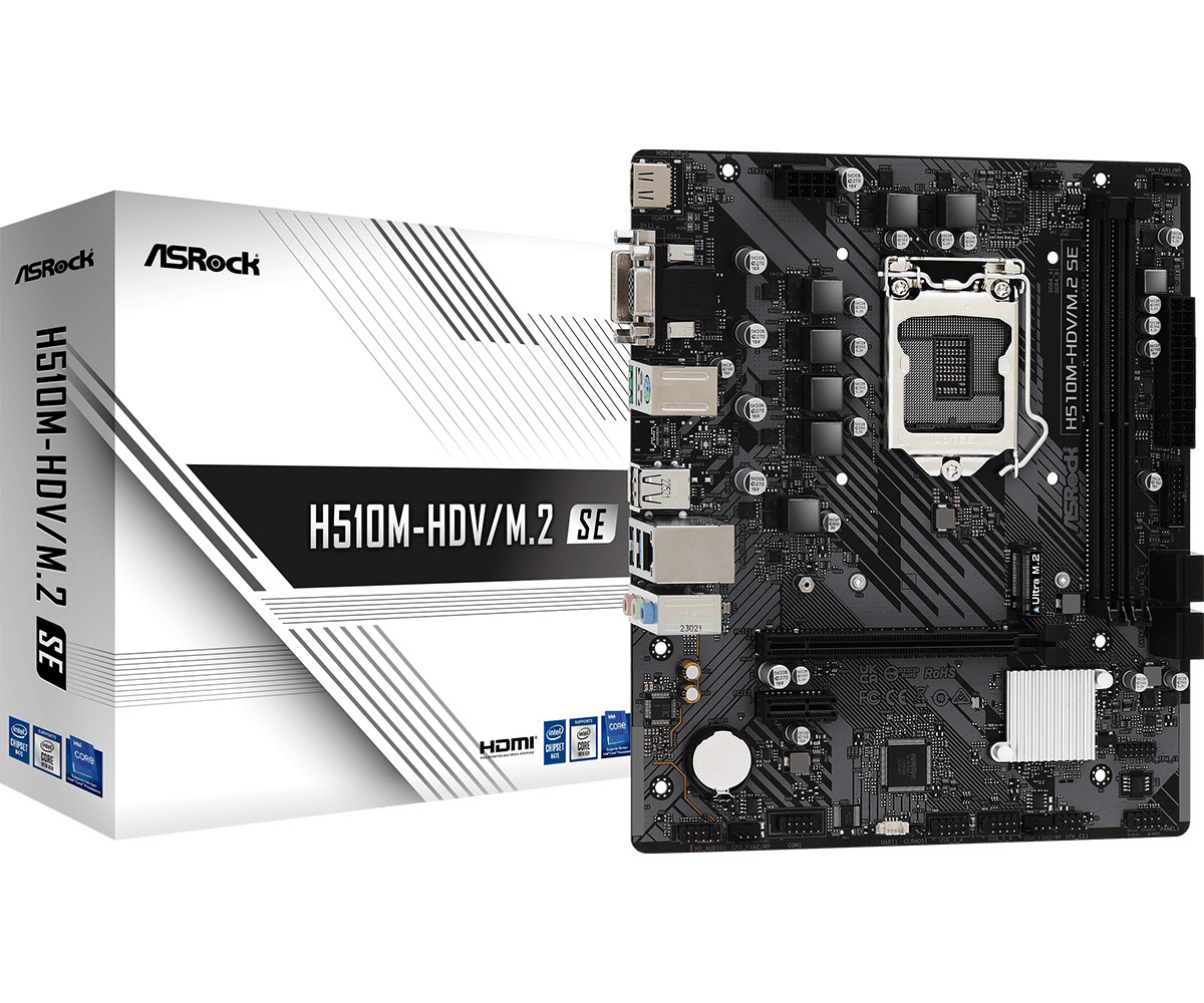 Asrock H510M-HDV/M.2 SE LGA1200 M-Atx 2 DDR4 Vga Dvi Hdmi M.2 Motherboard