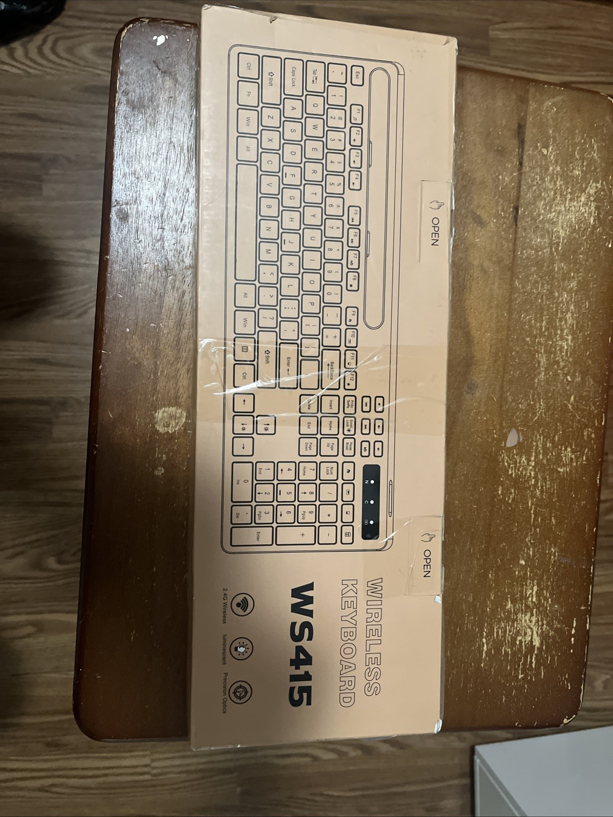 Wireless Keyboard with 7 Colors & 4 Modes RGB Backlit, Ergonomic Black 