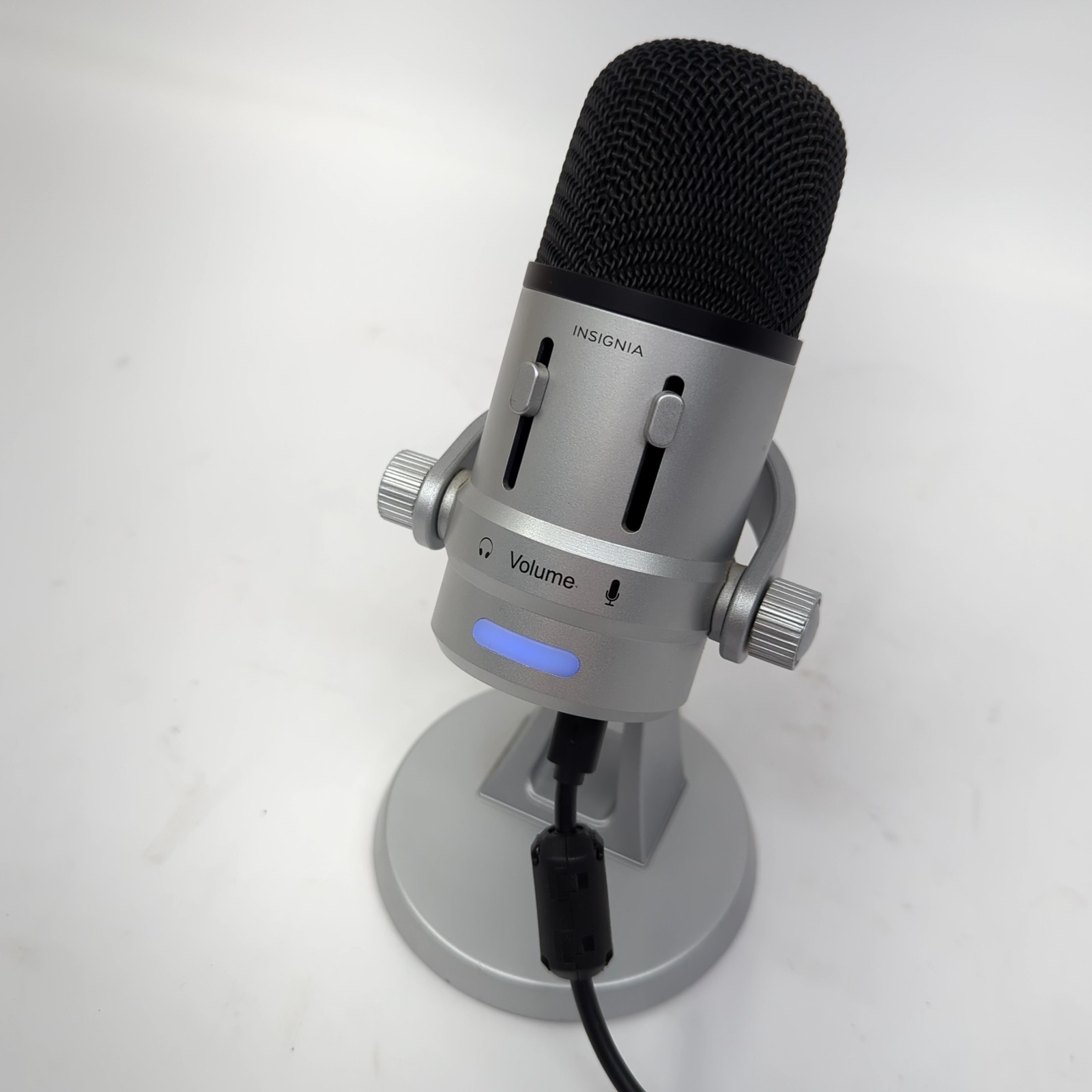 Insignia USB Desktop Condenser Microphone with Stand & Cable - Silver