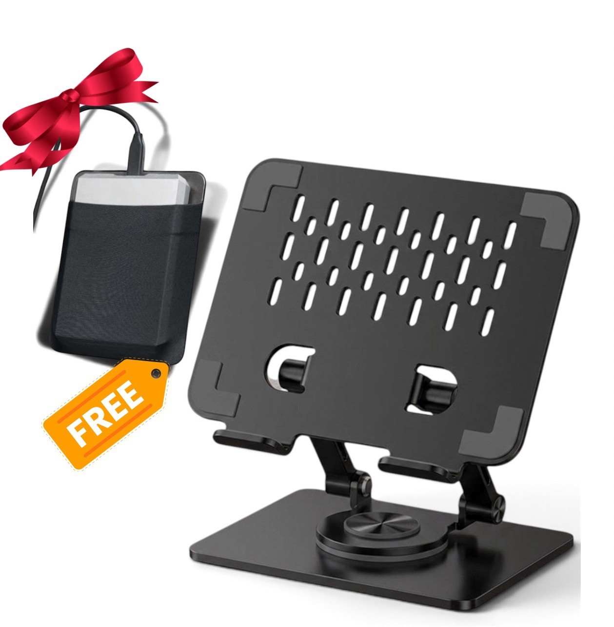 Tablet Computer Rotary Support Metal Suitable Black 360 Rotation Universal+GIFT