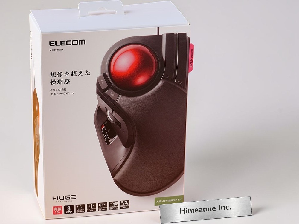 Elecom HUGE PLUS M-HT1MRBK Trackball Mouse 52mm Ball 10 Buttons Wireless Black