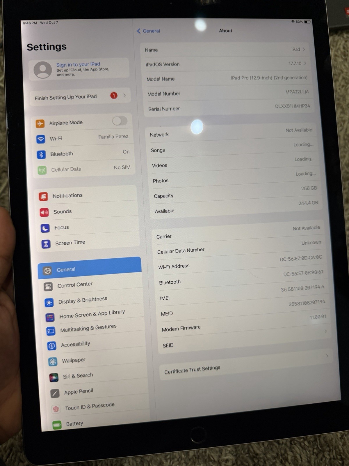 Apple iPad Pro 12.9-inch 2nd Gen Silver Tablet WiFi-cell