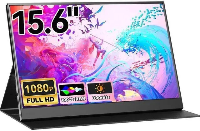 Portable-Monitor-for-Lapto - 15.6'' 1080P FHD IPS Display USB-C HDMI Portable Mo