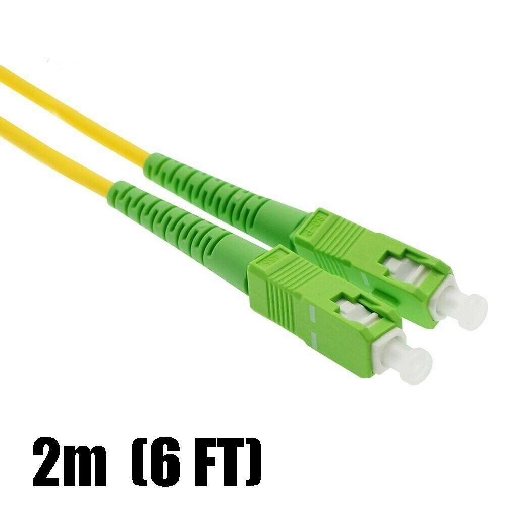 2M 6FT SC/APC to SC/APC Fiber Optic Simplex Single mode OFNR Optical Patch Cable