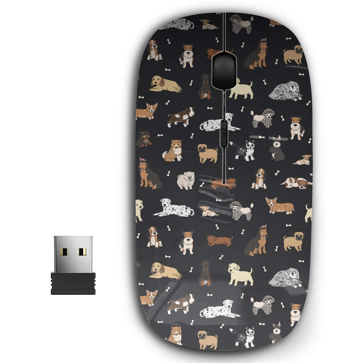 KAWAMOUSE 2.4G Ergonomic Portable USB Wireless Mouse for PC, Laptop, Brown