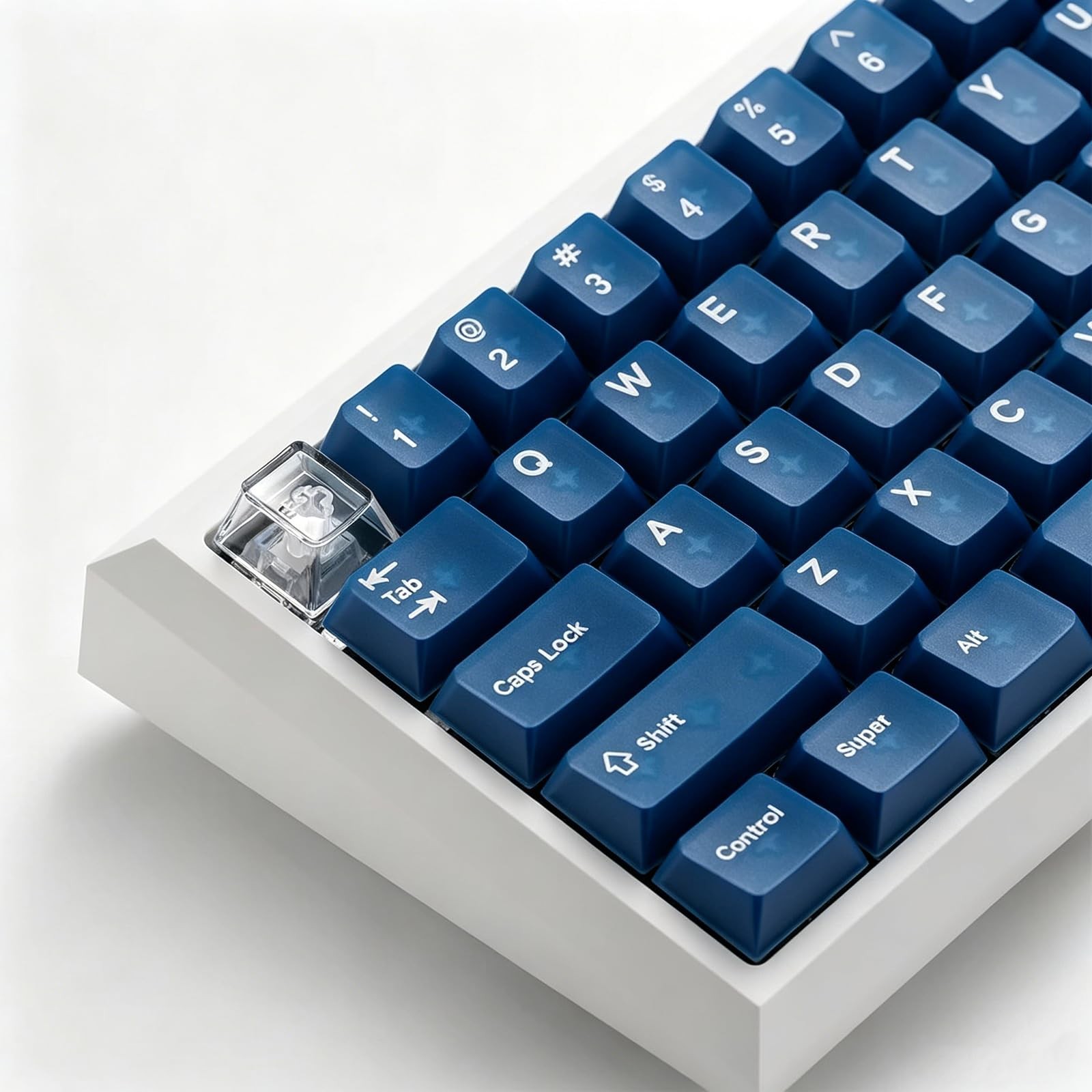 132 Keys Jelly Keycaps PC Matte Transparent Set Cherry MX Switches Blue