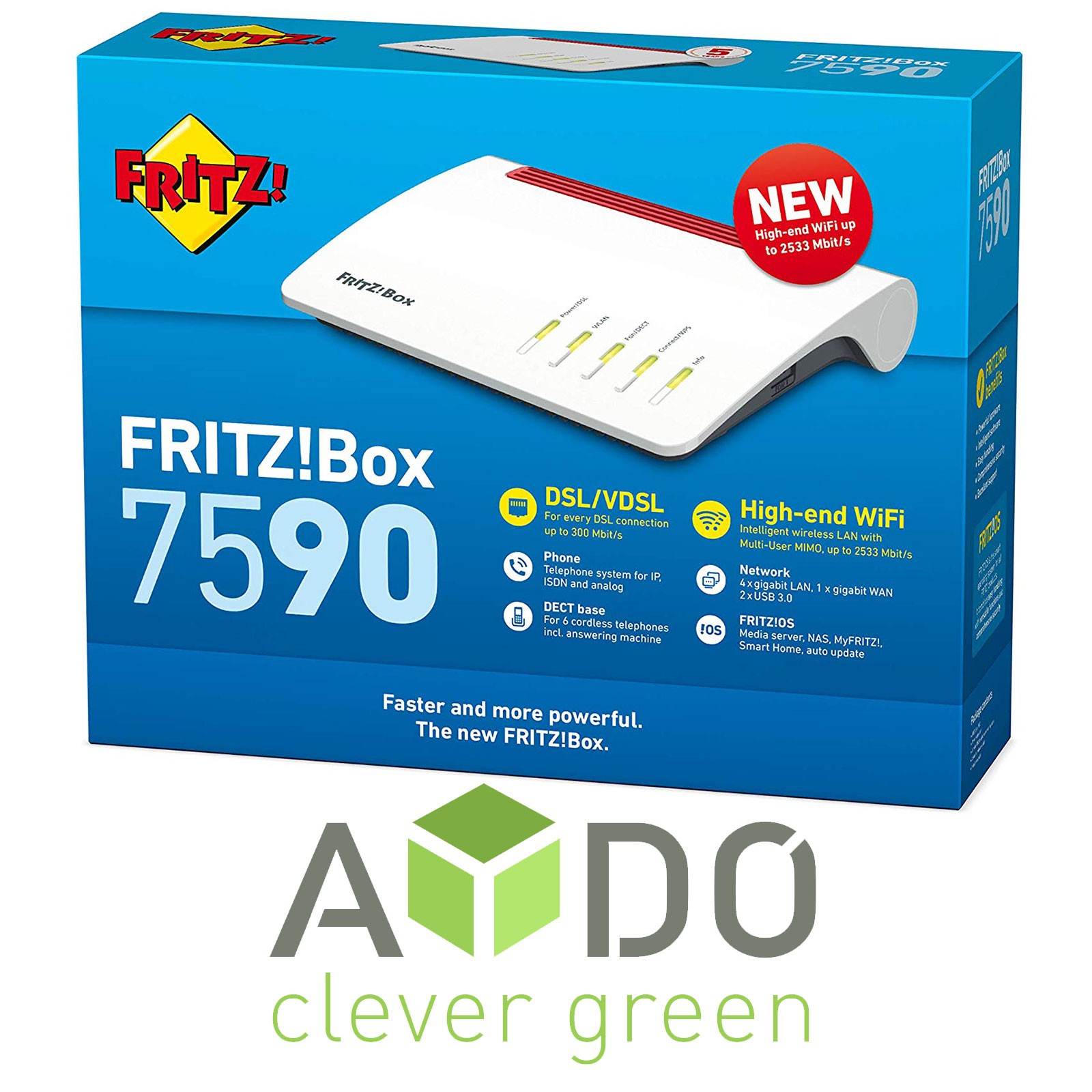 AVM FRITZBox 7590 MESH Wi-Fi Supervectoring VDSL DSL Gigabit Modem *DEALER*