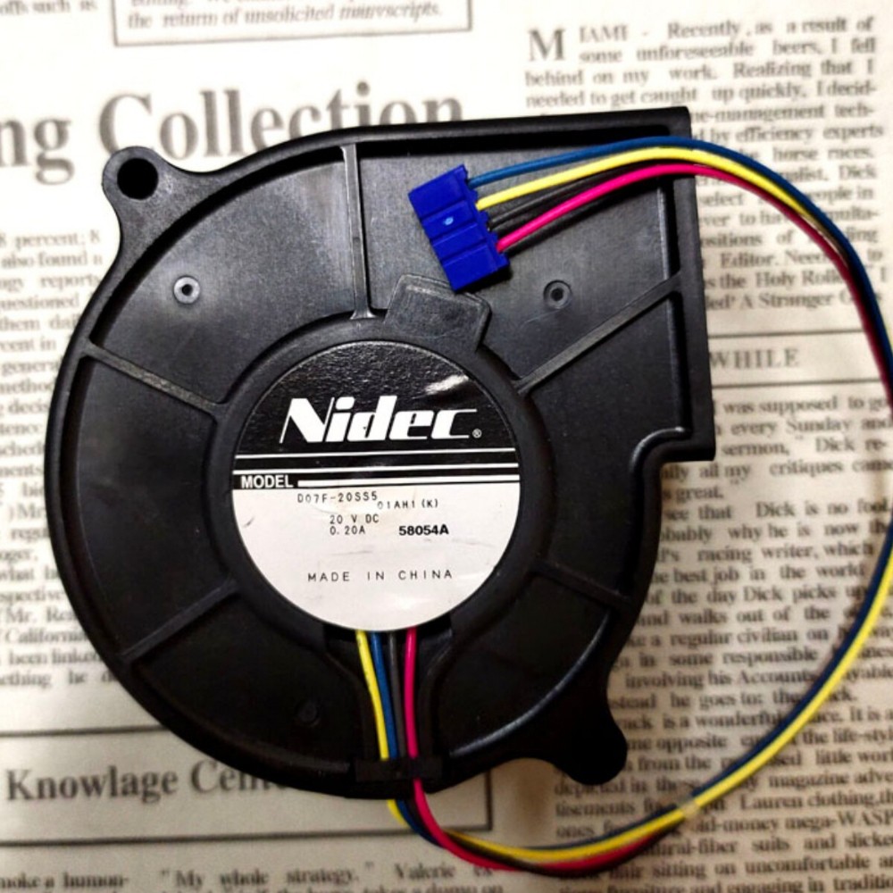 2PCS Nidec D07F-20SS5 7cm 7530 DC 20V 4-wire Turbo Blower Chassis Cooling Fan