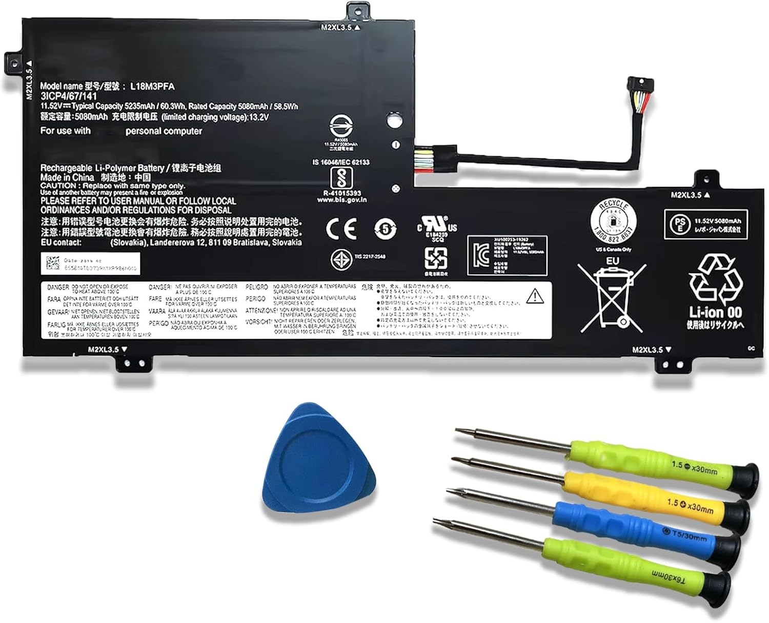 L18M3PFA L18D3PF2 Laptop Battery Replacement for Lenovo Yoga C740 15 C740 15IML