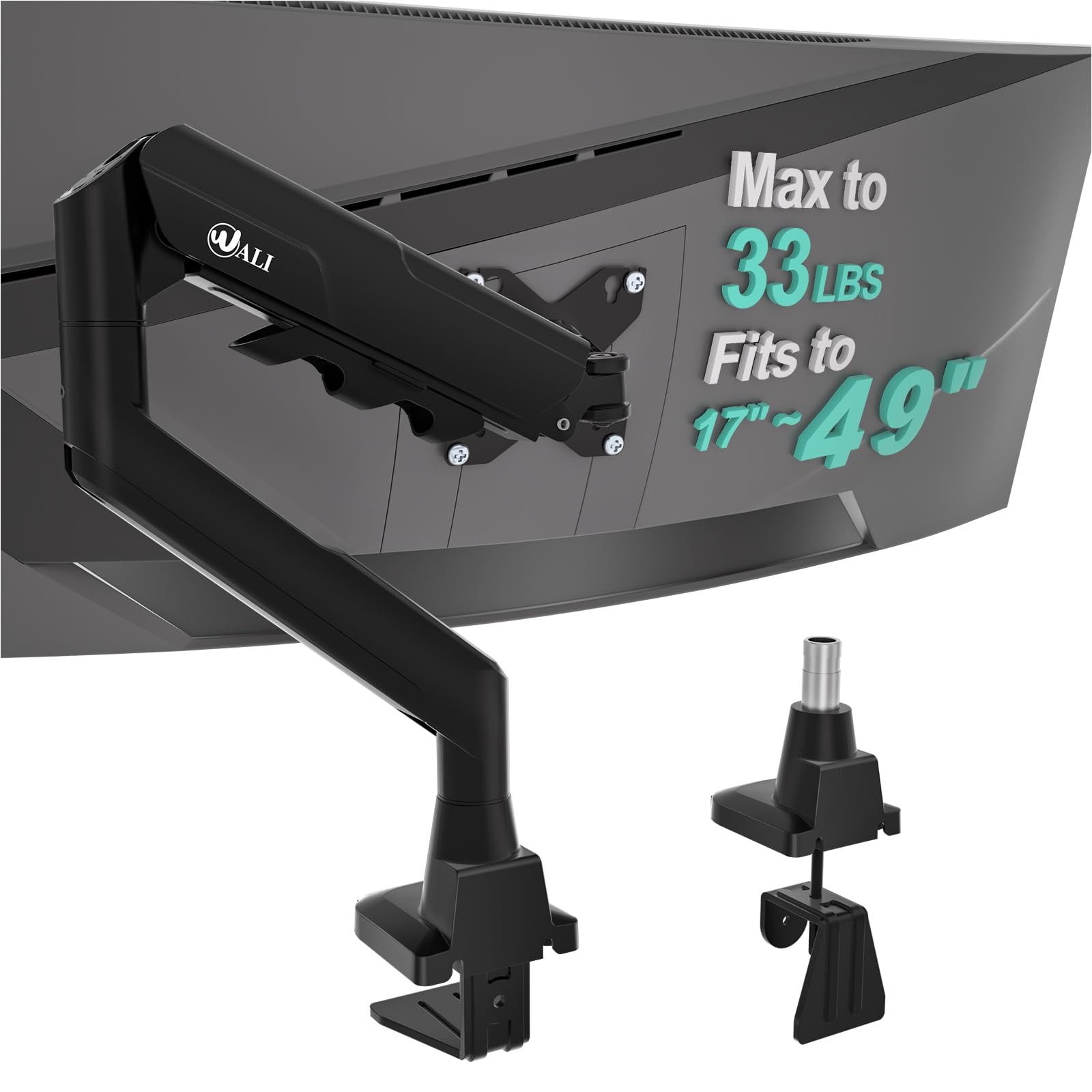 Heavy Duty Single Monitor Arm 1749 Inch Ultrawide Gas Spring GSM001XLN