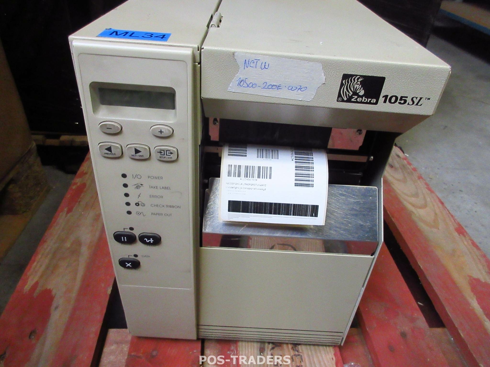 Zebra 105SL 10500-200E-0070 DT/TT LAN Barcode Label Printer - PRINTS LINES
