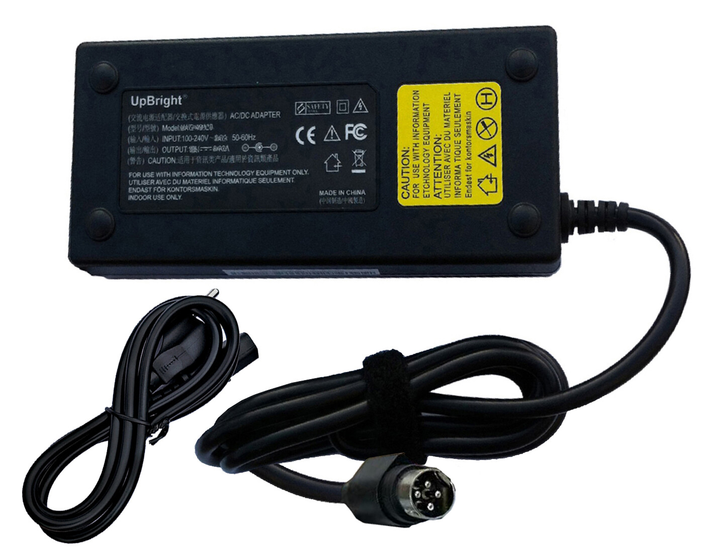 4-Pin 12V or 24V AC Adapter For Wincomm WMP-19B 19" Medical Grade AIO Panel PC