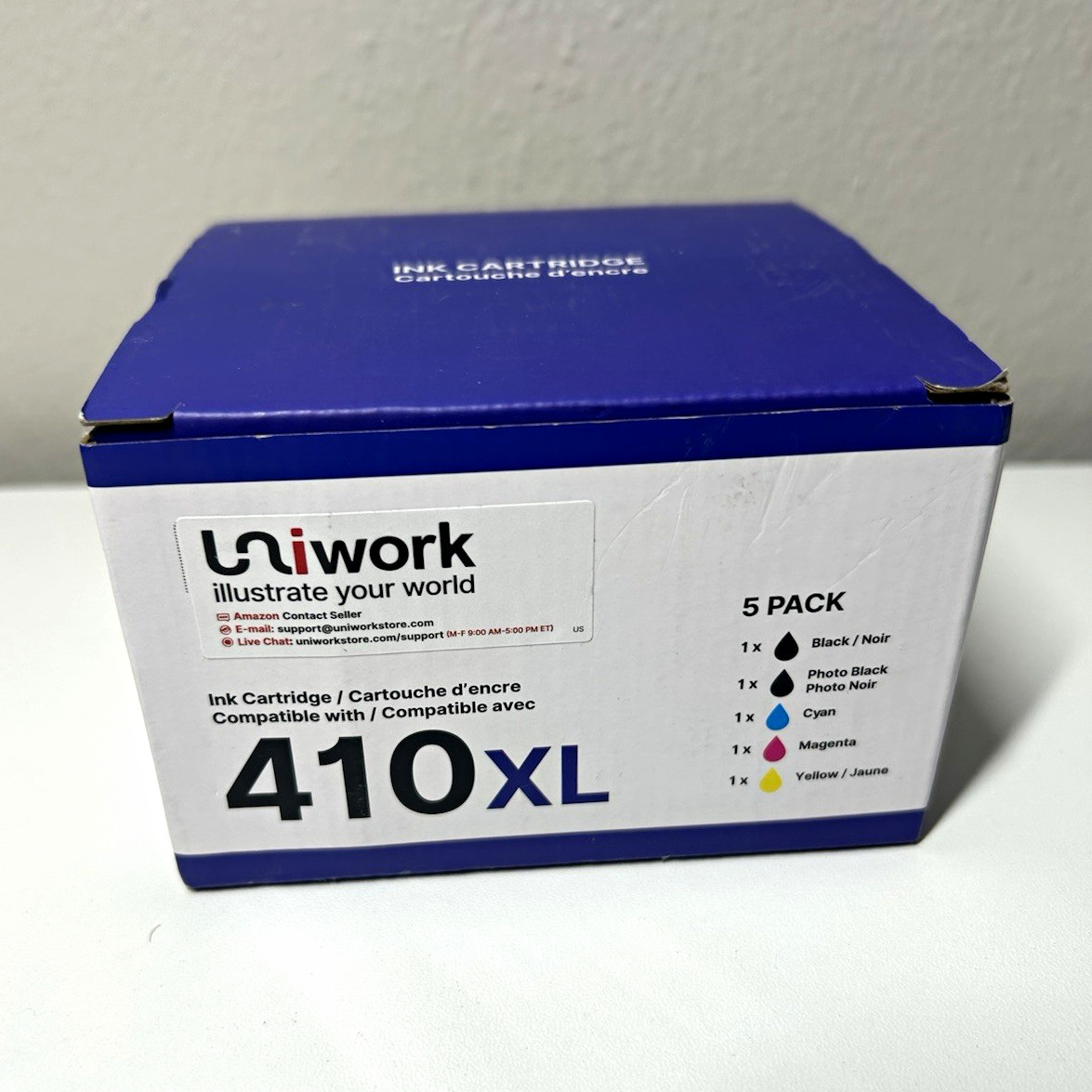 Uniwork 410XL Compatible Ink Cartridges 5-Pack for Epson XP-530 XP-630 XP-640