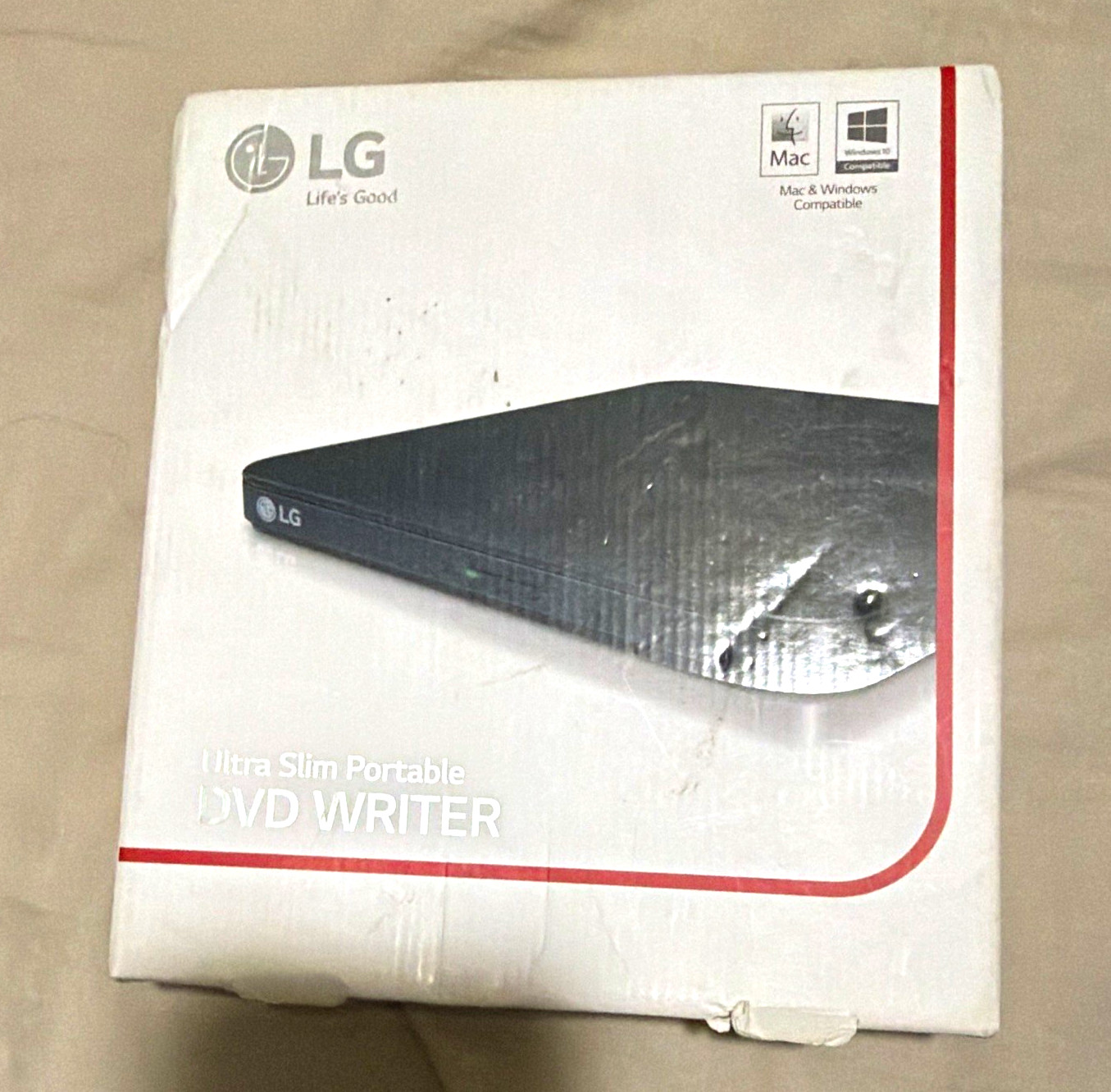 LG SP80 Ultra Slim Portable External DVD/CD Writer Drive USB 2.0 8x Black