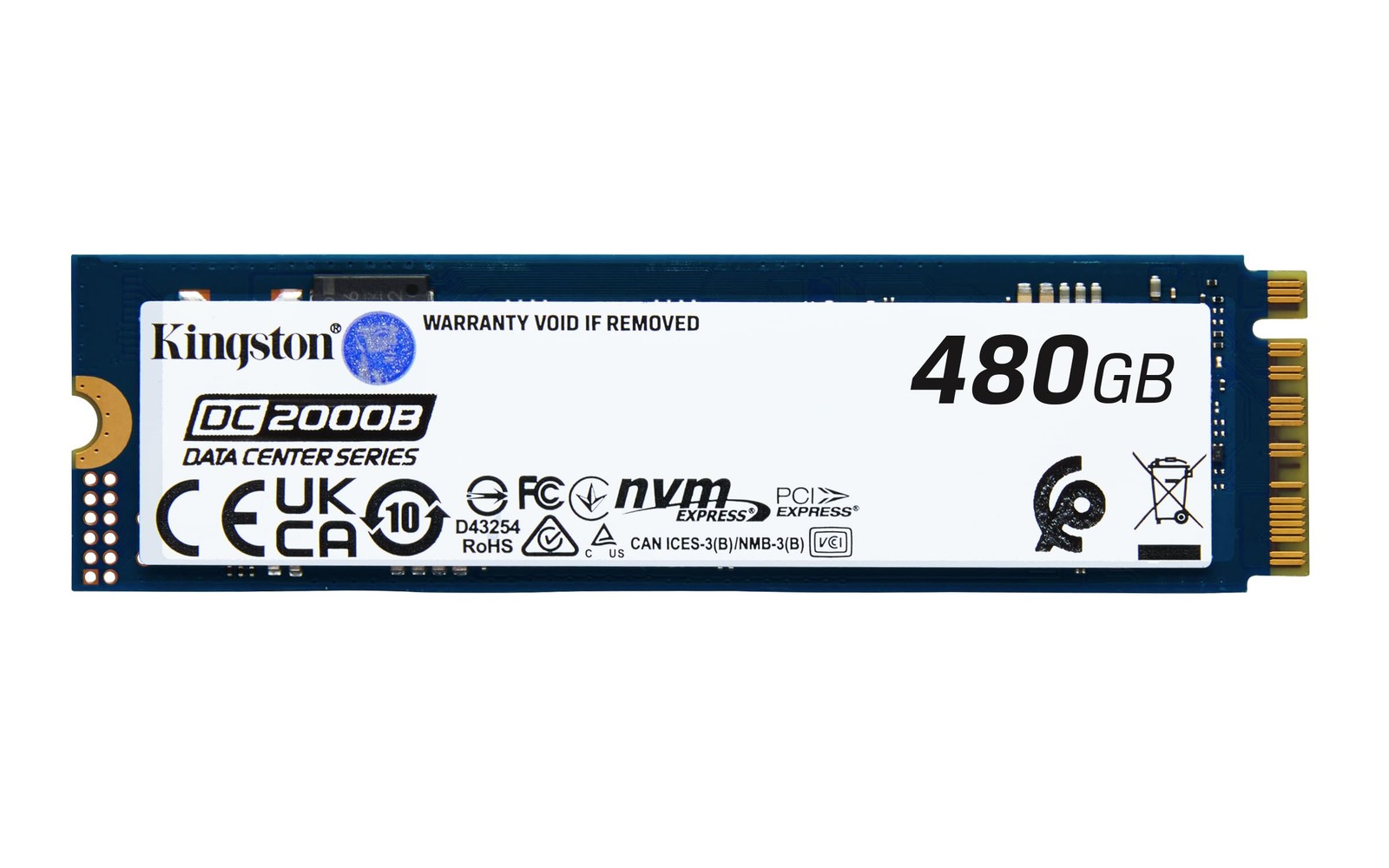 Kingston Data Center DC2000B PCIe 4.0 NVMe M.2 2280 480G Enterprise SSD - SEDC20