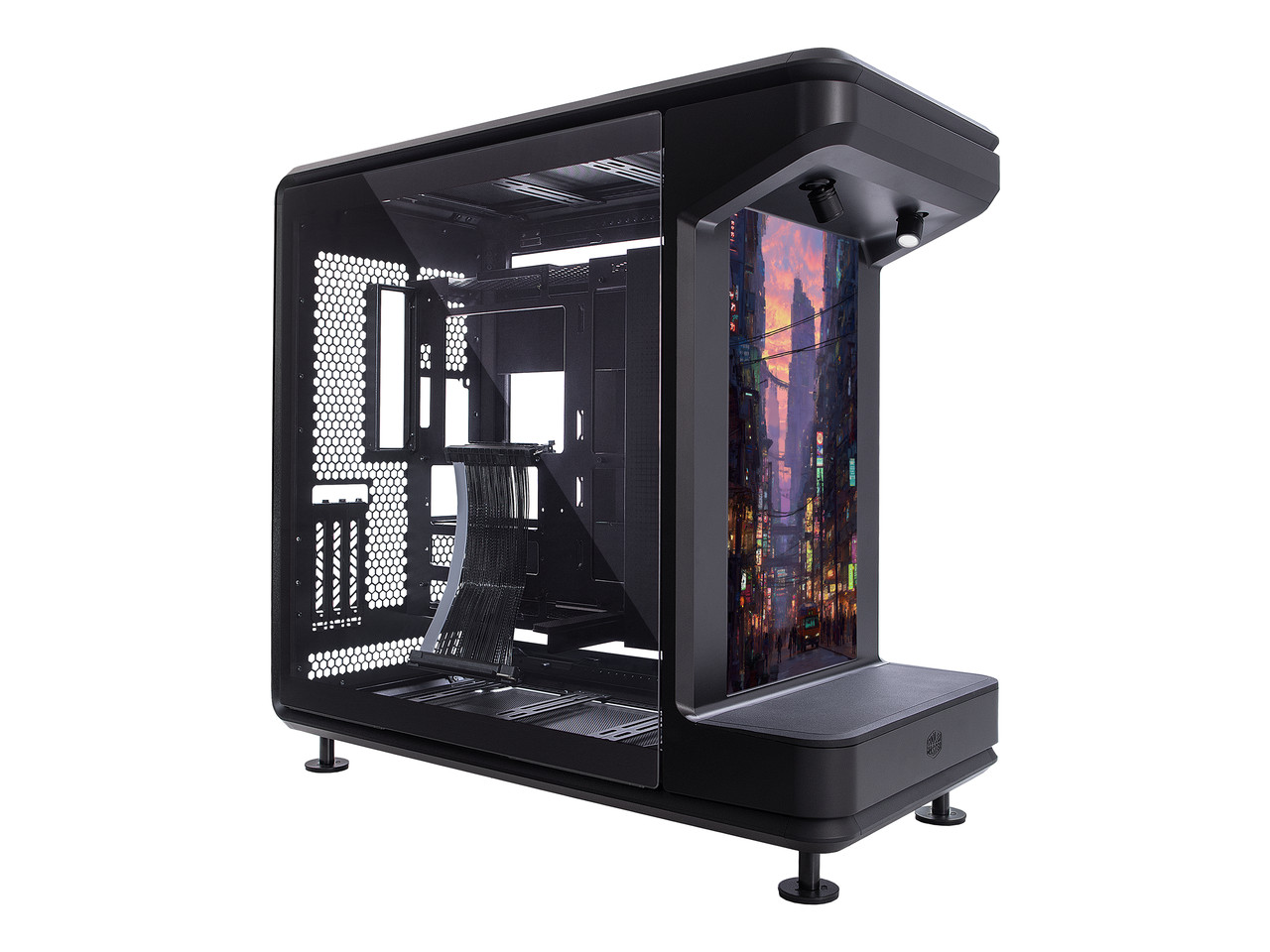 Cooler Master MasterFrame 360 Stage LCD ATX Mid-Tower PC Case - Front Showcase