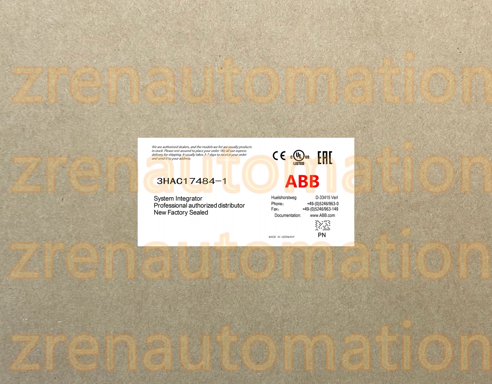 3HAC17484-1 ABB PLC Module/Inverter/soft start New Fast Shipping HTQ0