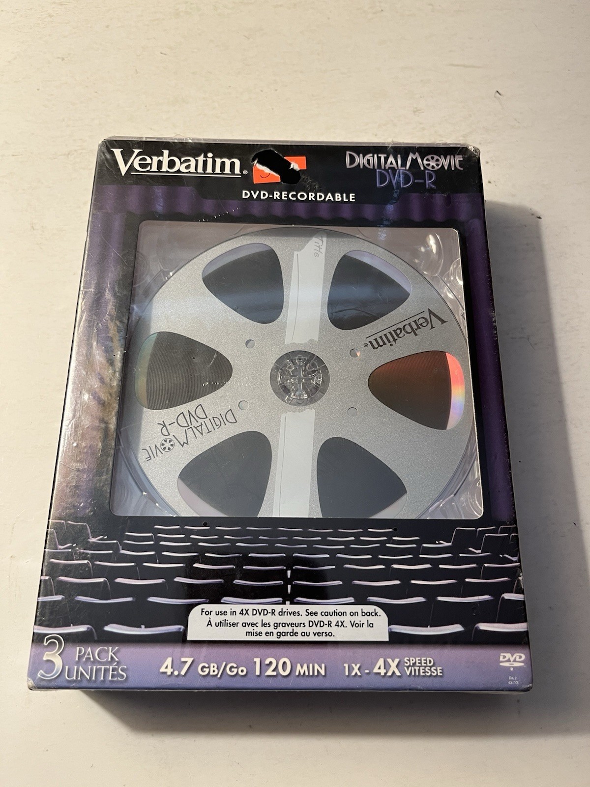 VERBATIM Digital Movie DVD-R DVD-Recordable 4.7 GB 120 Minutes 3 Pack NEW SEALED