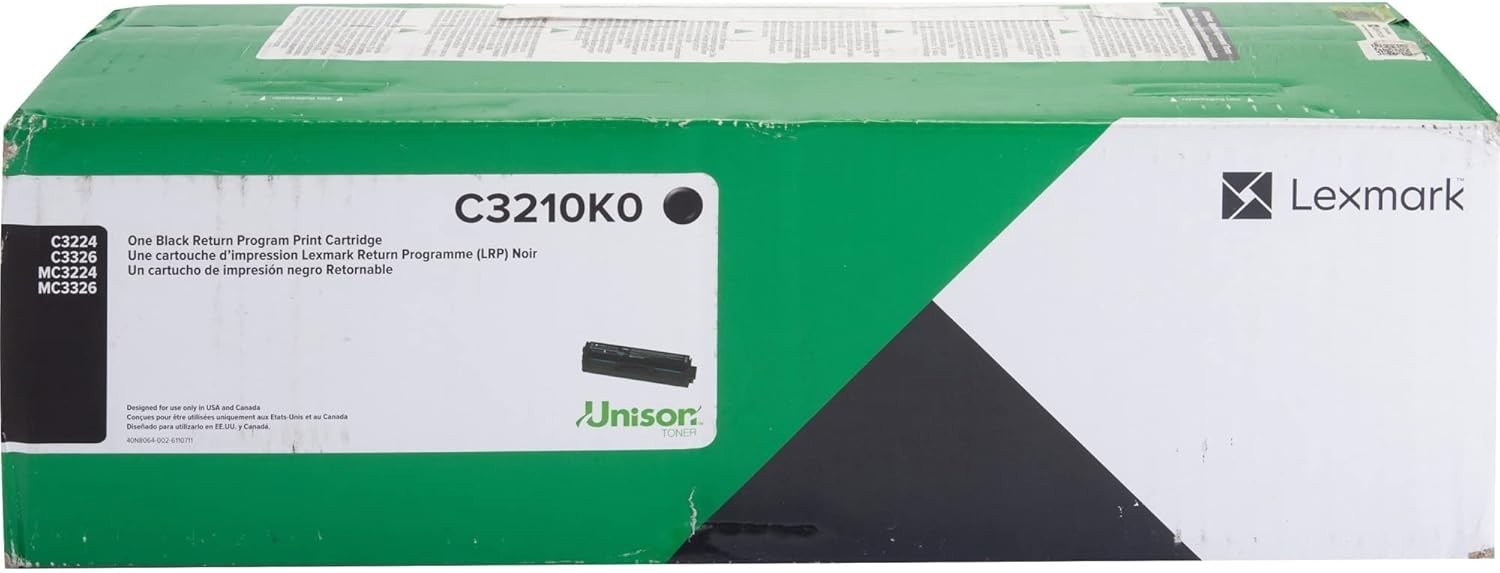 Lexmark C/MC3224, 3326, 3426 Black Return Program 1.5K Print Cartridge (C3210K0)