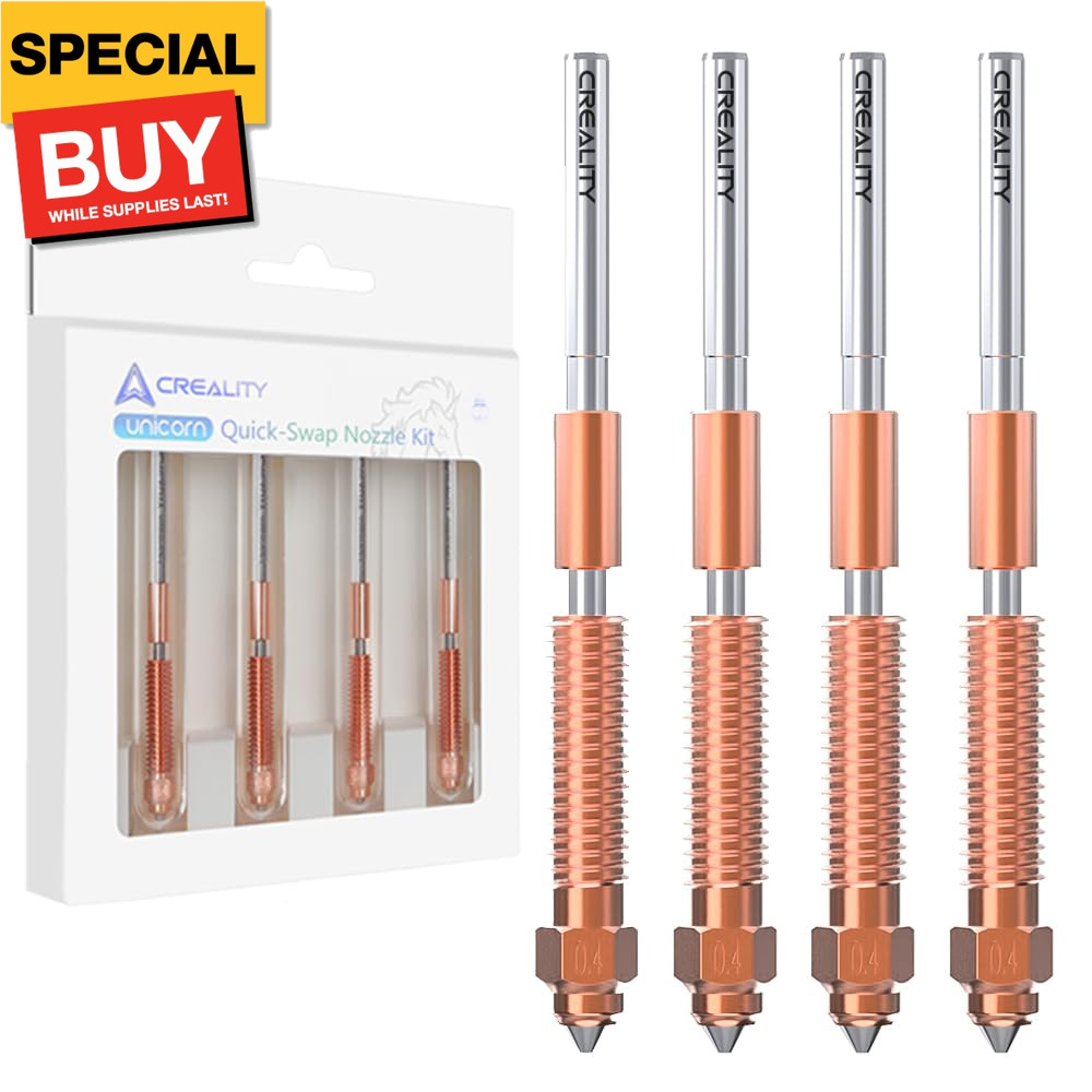 Official Upgrade K1C Nozzles, Quick-Swap 3D Printer Nozzle Kit, Copper Alloy and