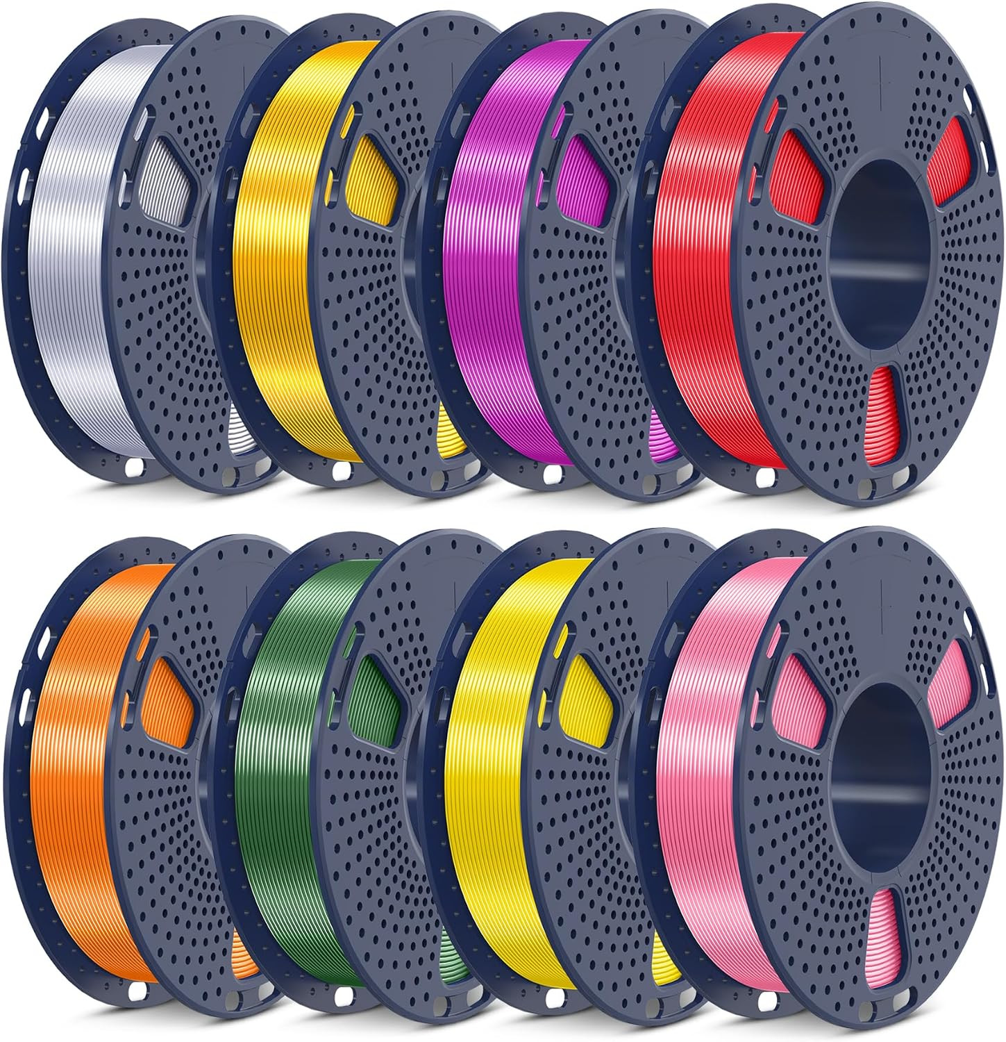 3D Printer Filament Bundle, PLA+ Silk Filament Multicolor 1.75Mm, Individually V