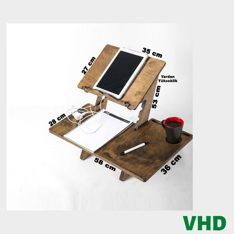 Height Adjustable Multifunctional Wooden Laptop Stand | Standing Desk, Work Desk