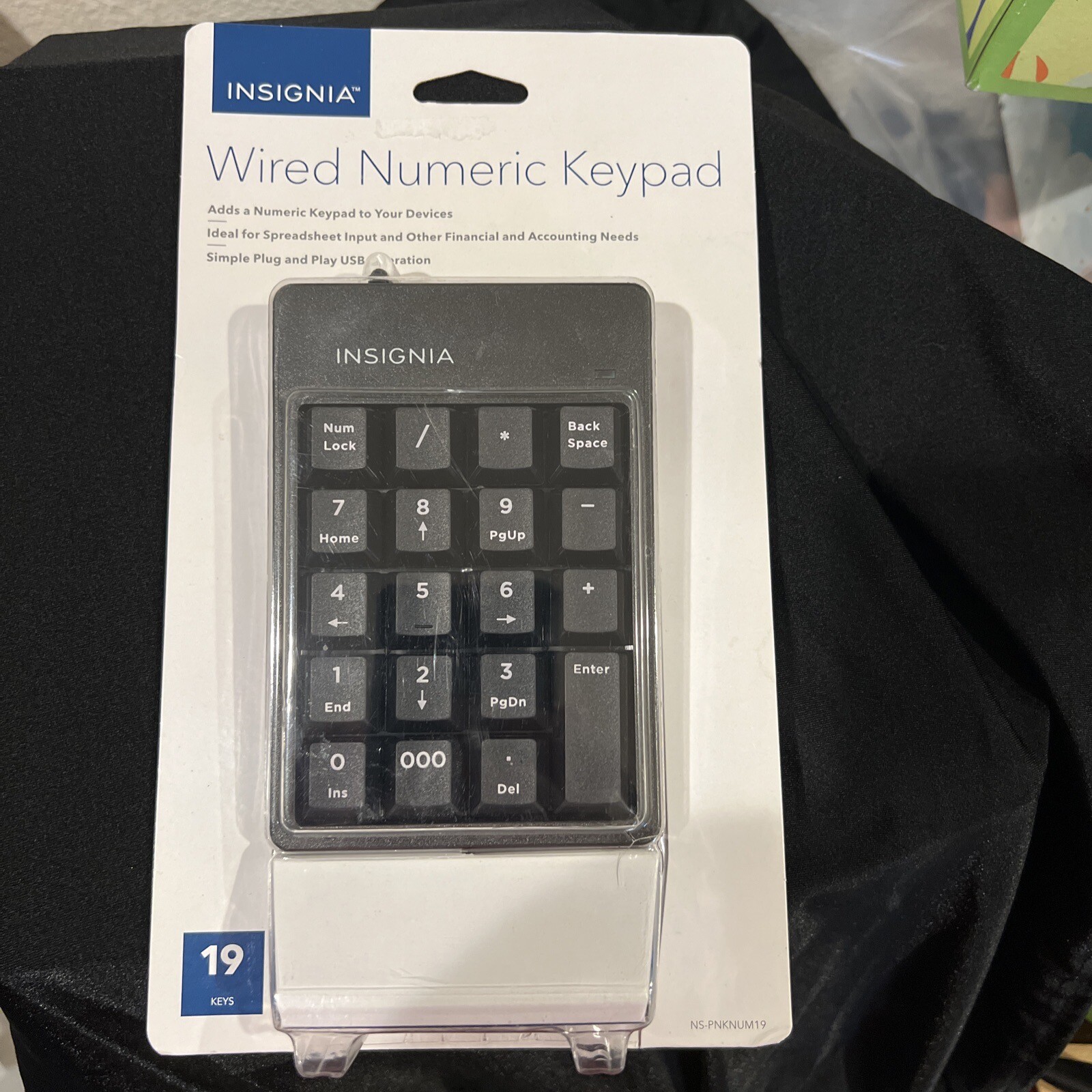 USB Wired 19 Key Numeric Keypad Insignia Brand - New