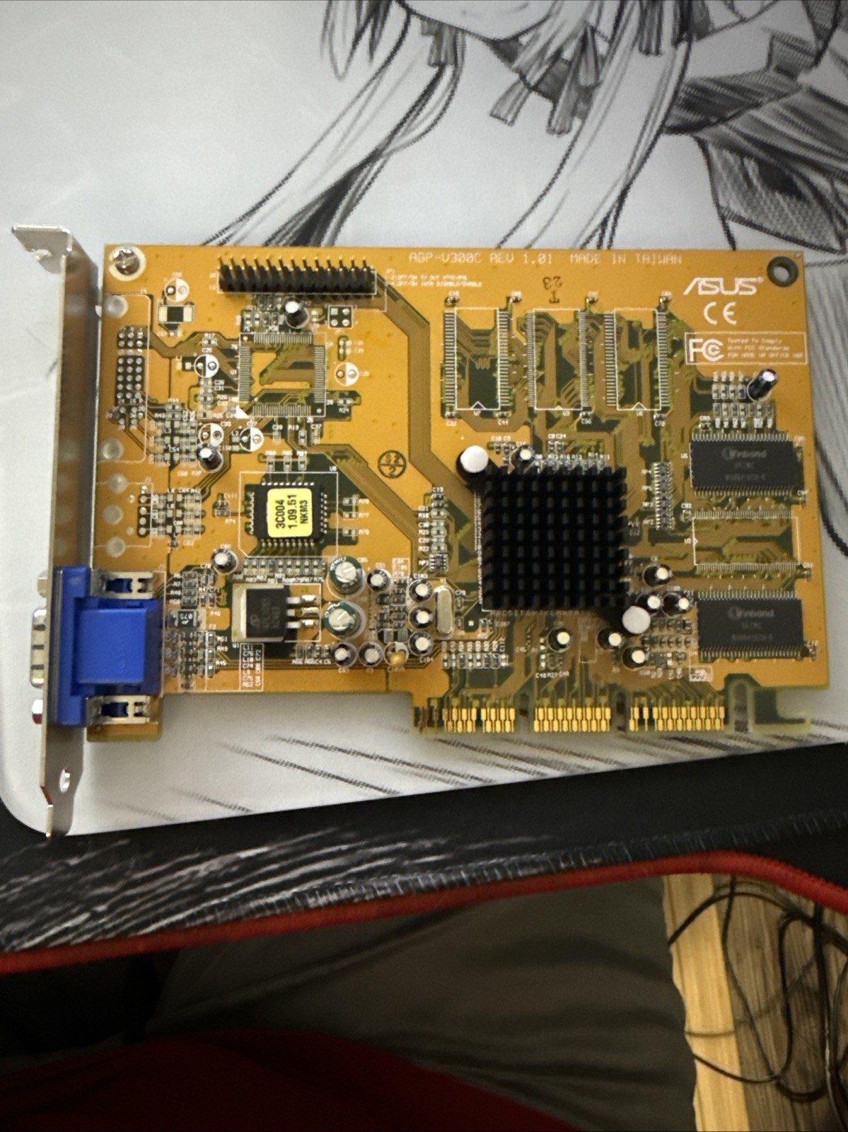 ASUS AGP-V300C R1.01 SIS305 3D CHIP AGP 16MB VGA CARD MXB38 Tested Working
