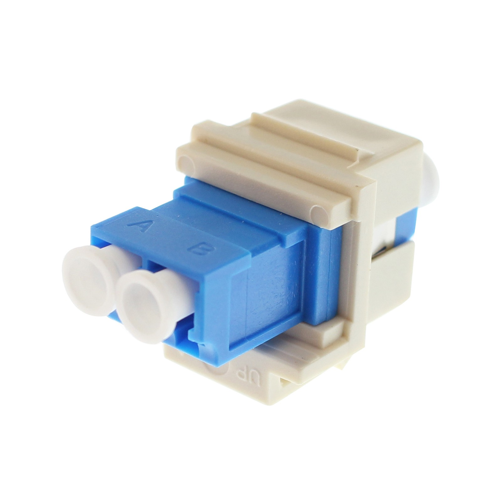 HUBBELL SFFLC LC DUPLEX SNAP-FIT FIBER OPTIC ADAPTER, PHOSPHOR BRONZE