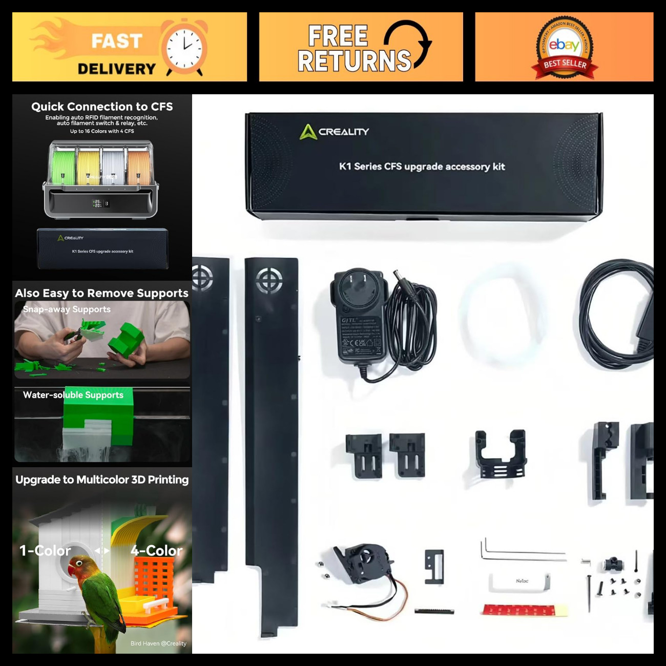 3D Printer Upgrade Kit for K1 Series - CFS Filament, Enhanced Performance, Easy