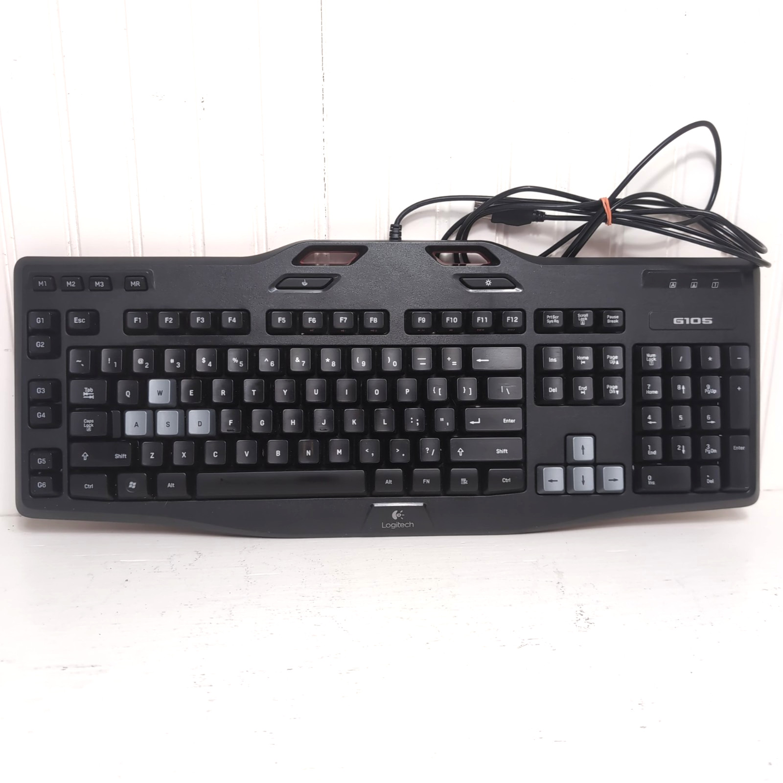 Logitech G105 Wired USB Gaming Keyboard Blue Backlit 6 Programmable G-Keys Used